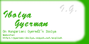 ibolya gyerman business card